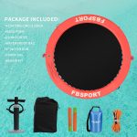 Inflatable Dock Floating Platform, 8ft Inflatable Water Hammock Floating Deck for Lake W/Cupholder, Round Floating Ring Float Ring, Pool Float Raft Lounger Island Platform Pad - Image 23